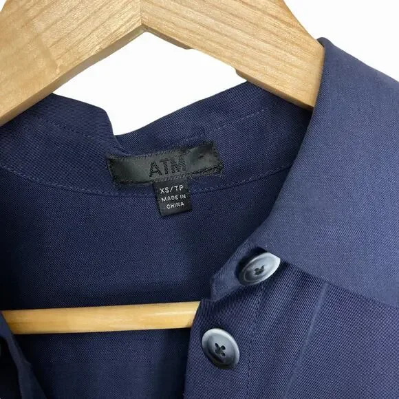 NWOT ATM Anthony Thomas Melillo Sleeveless Lyocell Romper in Midnight Blue, XS - Picture 6 of 10